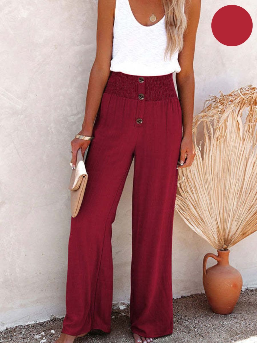 Sophia – Hochgeschnittene Hose aus Baumwolle & Leinen