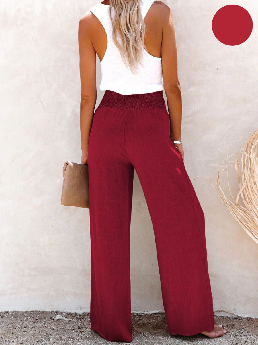 Sophia – Hochgeschnittene Hose aus Baumwolle & Leinen