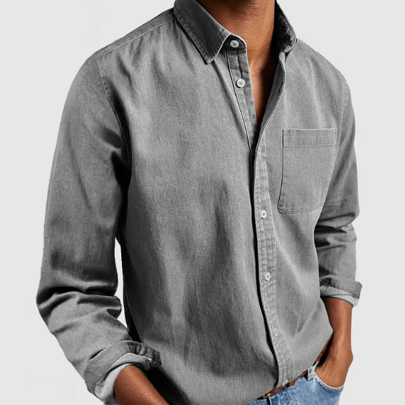 Kael - Herren Jeans-Freizeithemd Weiche Mischung