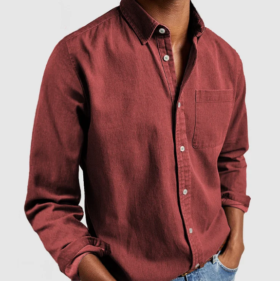 Kael - Herren Jeans-Freizeithemd Weiche Mischung