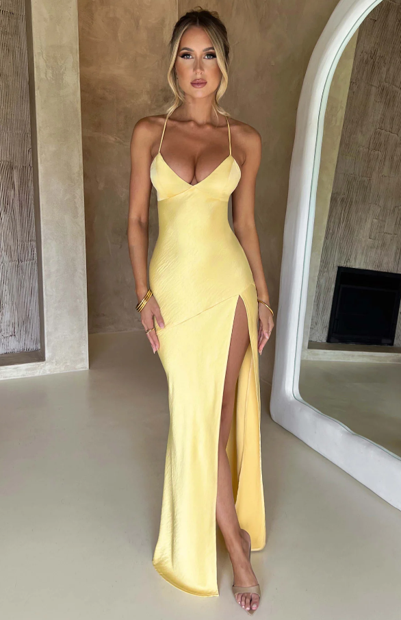 Seraphina - Langes Kleid mit hohem Schlitz am Oberschenkel