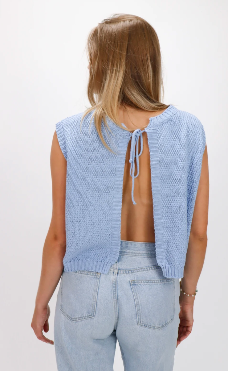 Irene – Stricktop Offener Rücken