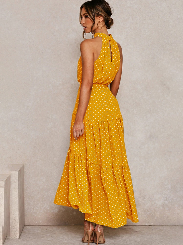 Naomi – Polka Dot Midi Kleid mit Taillenband
