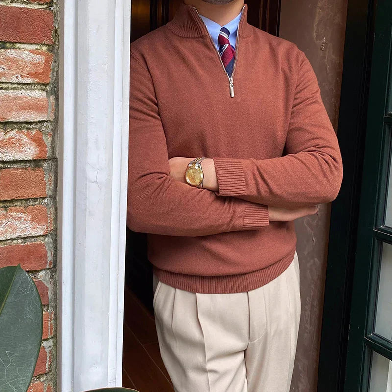 Orion - Herrenpullover mit elegantem Halbreißverschluss