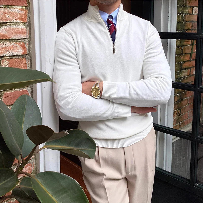 Orion - Herrenpullover mit elegantem Halbreißverschluss