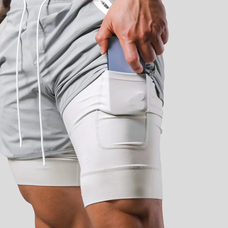 Keir - Herren-Trainingshose mit eingebauten Kompressionsshorts