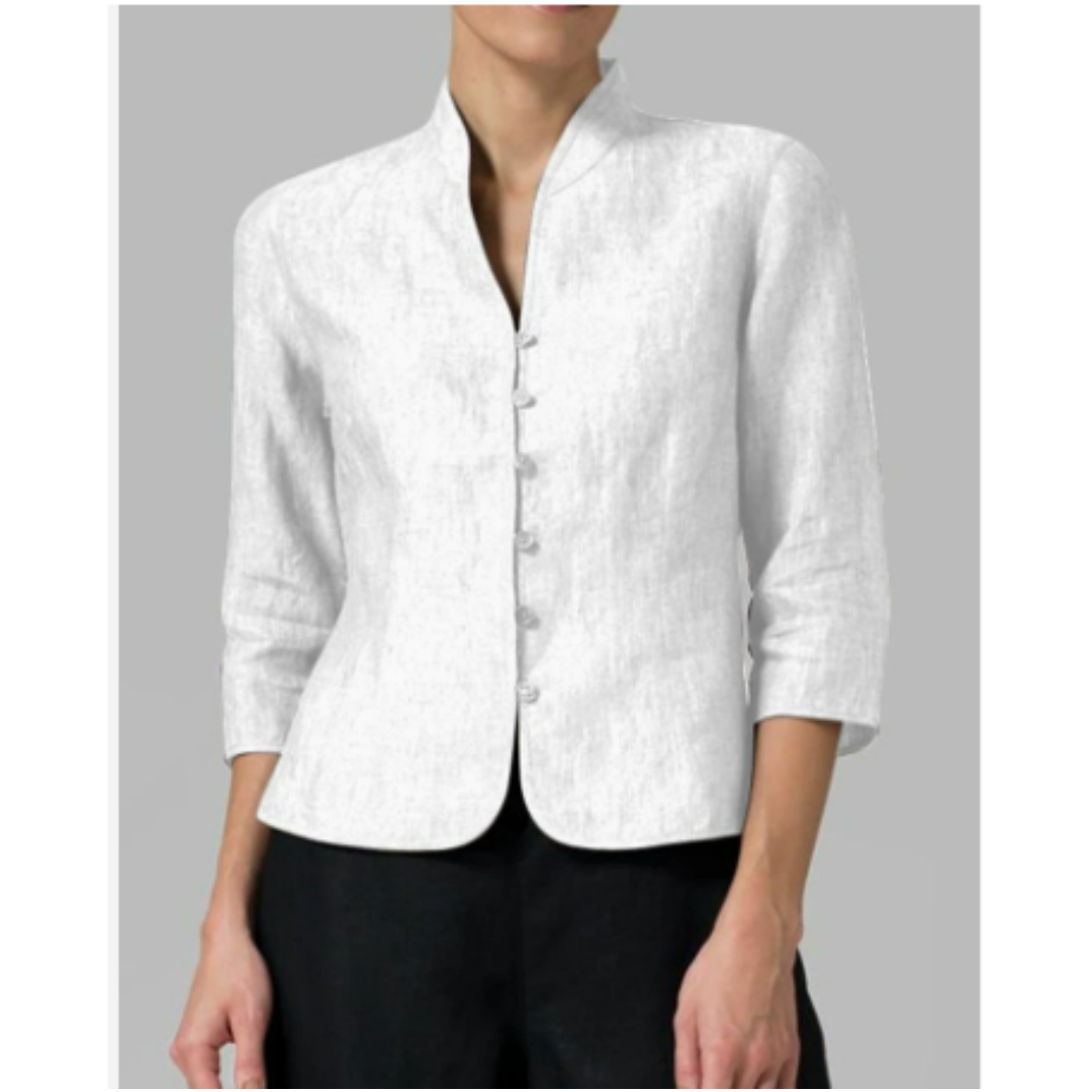 Brynna - Hochwertige Damen Bluse mit Stehkragen
