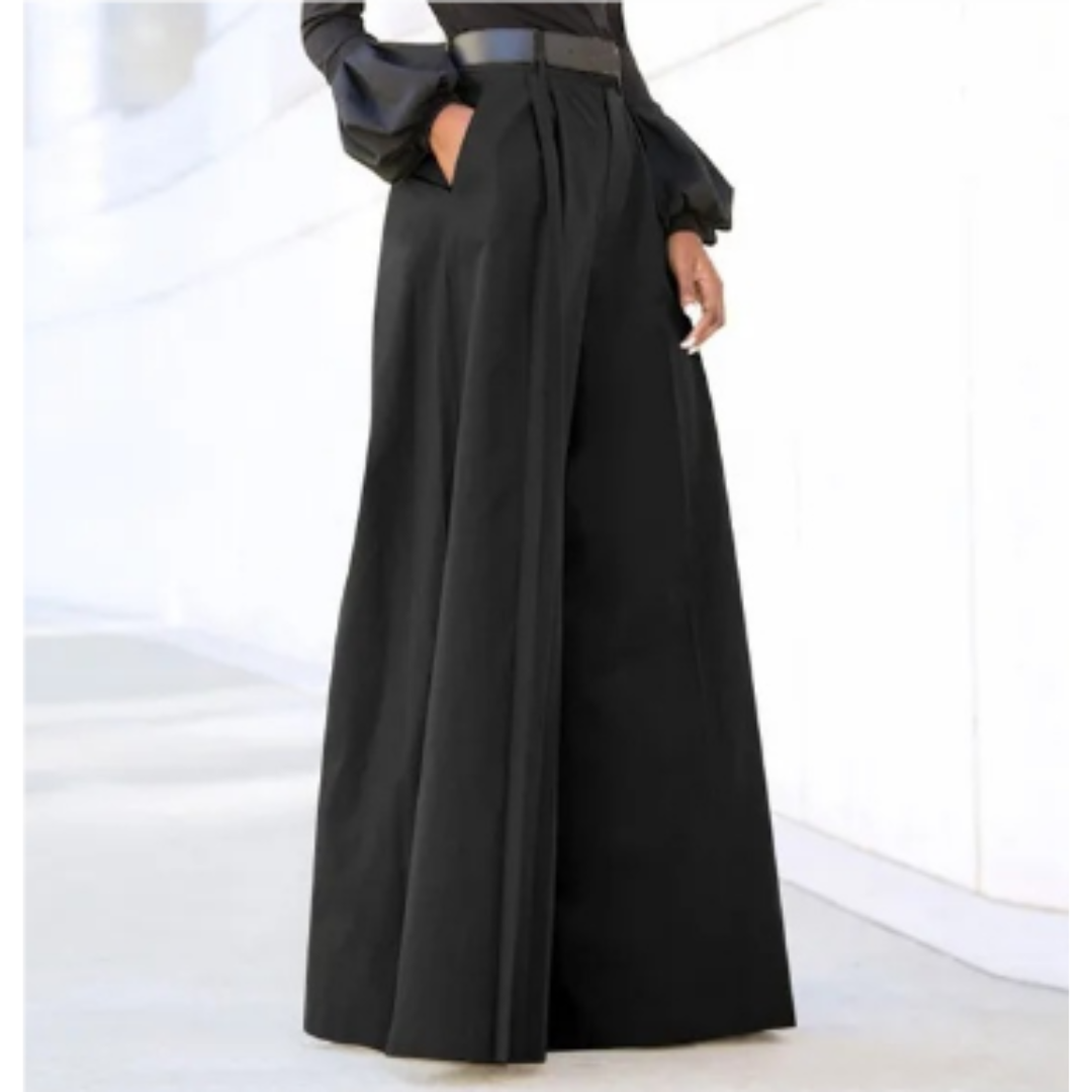 Malachia - Einfarbige Damen-Hose mit weitem Bein