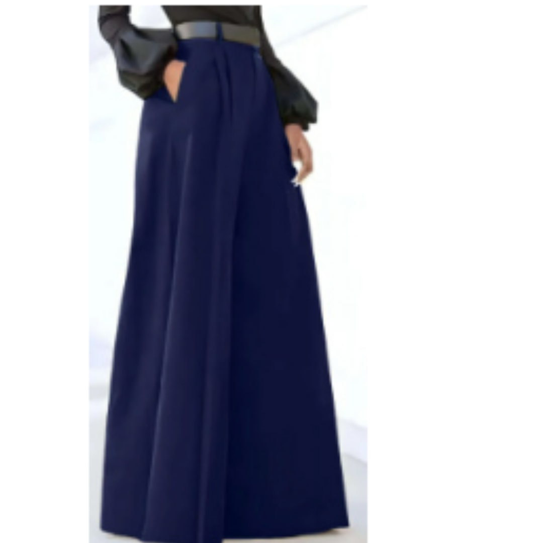 Malachia - Einfarbige Damen-Hose mit weitem Bein