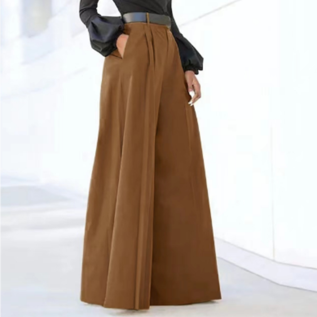 Malachia - Einfarbige Damen-Hose mit weitem Bein