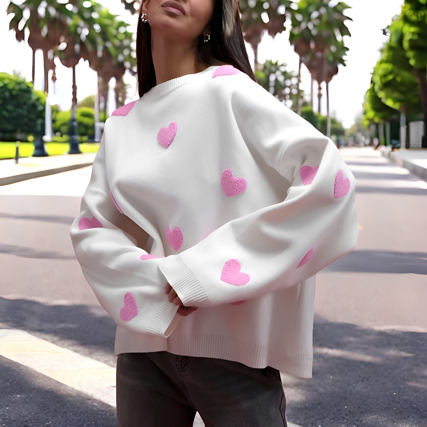 Marsha - Bequemer Pullover mit Print für Damen