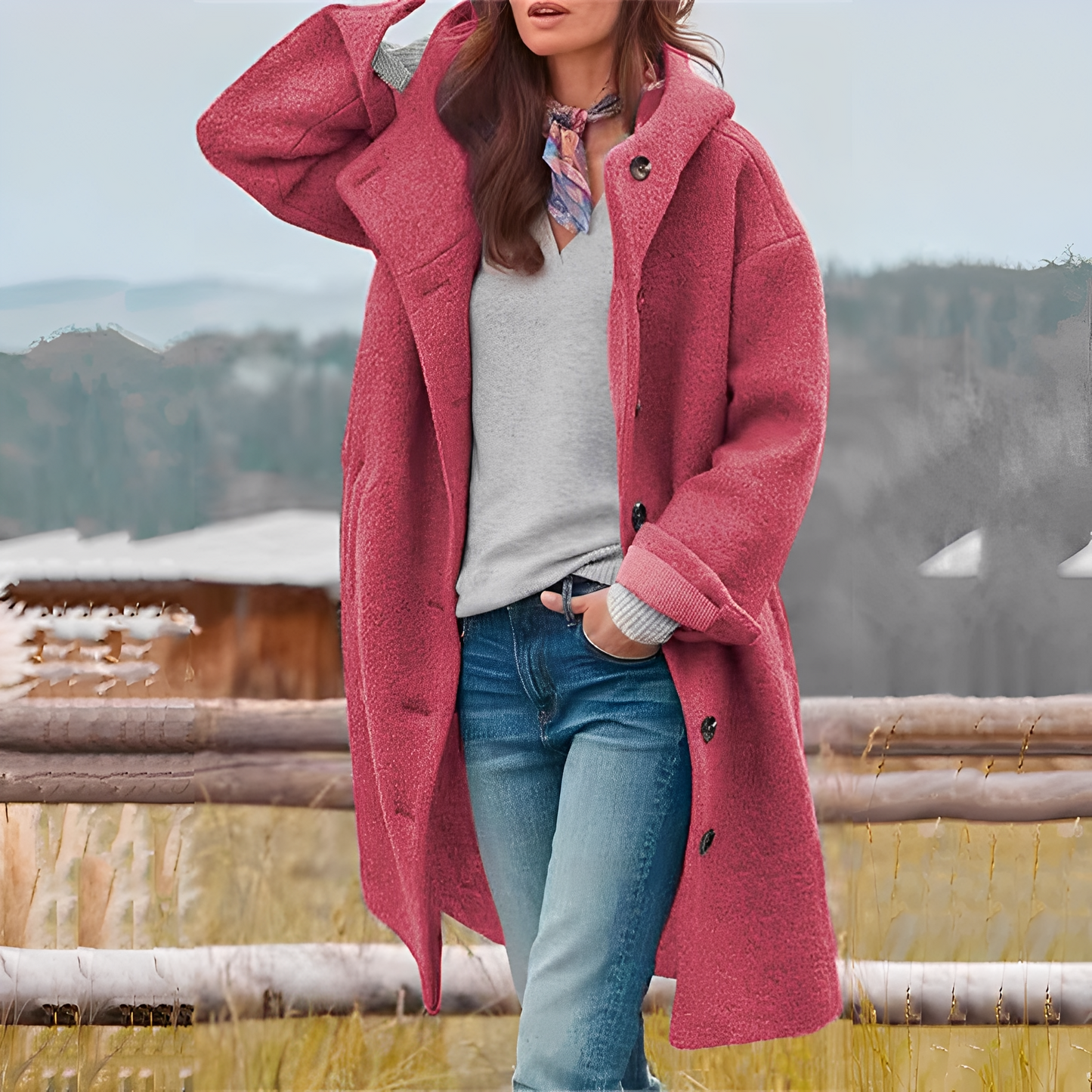 Charmaine - Stilvoller, warmer Langmantel für Damen