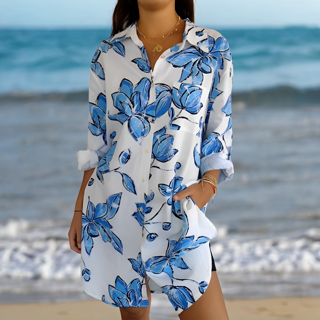 Ariel - Lockeres Strandhemdkleid für Damen