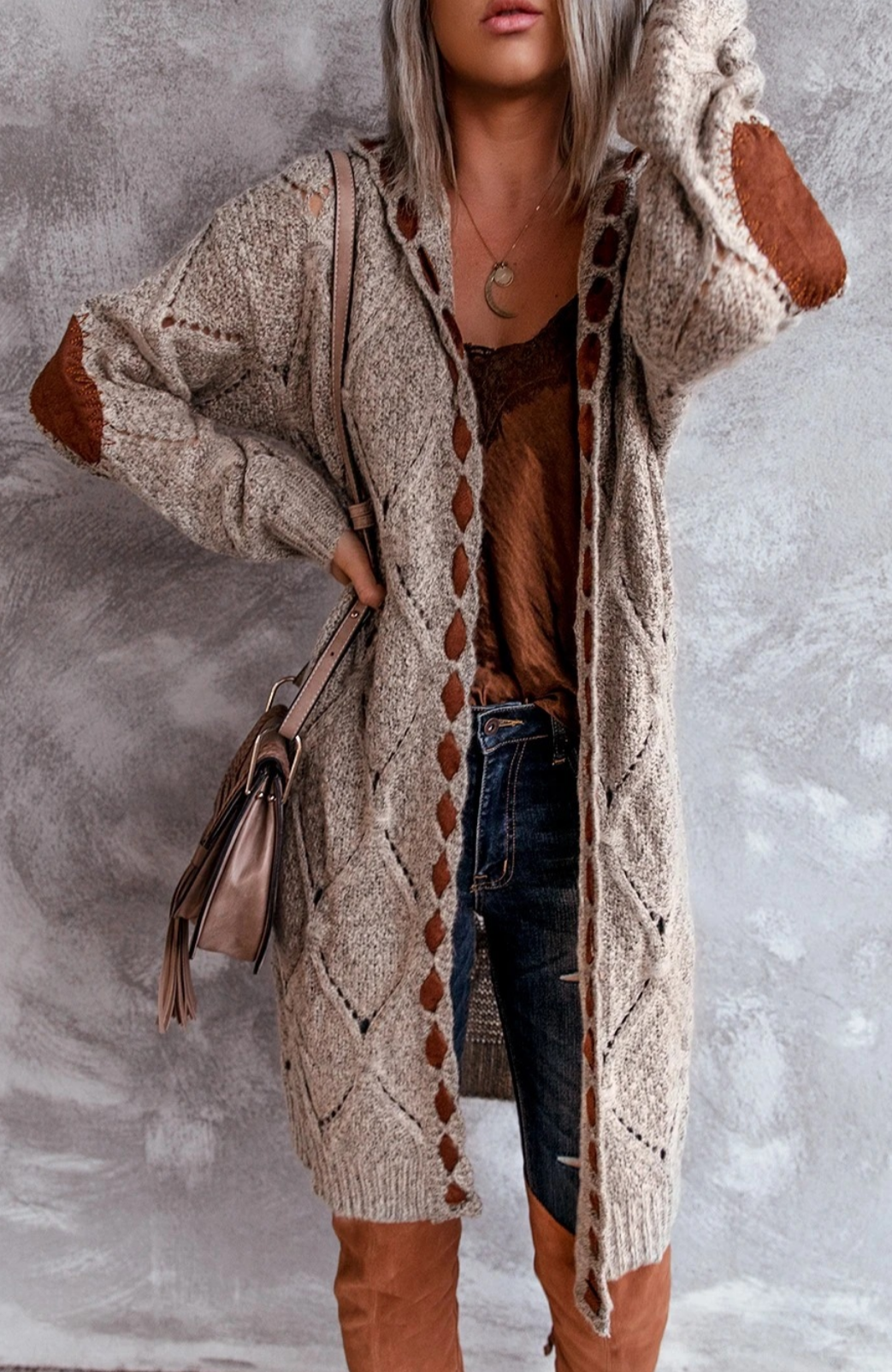 Alana - Schicker langer Kapuzen-Cardigan