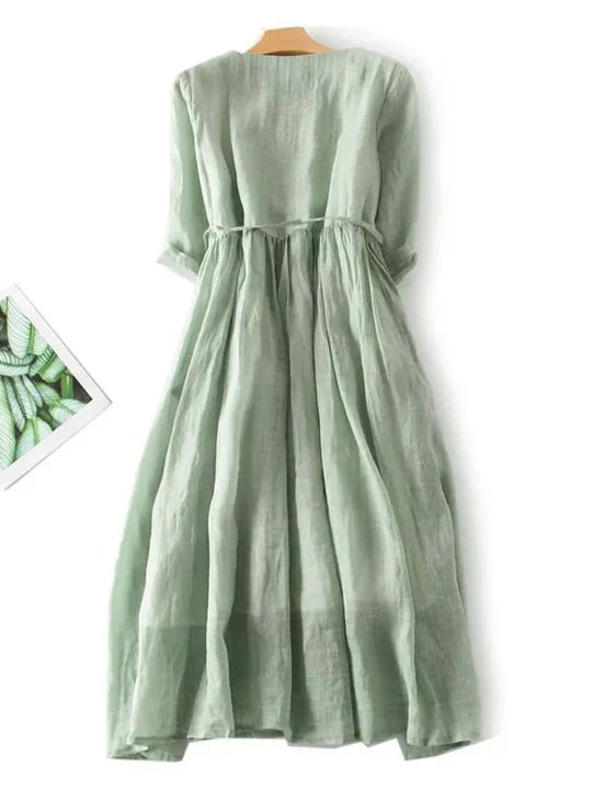 Odarike - Leichtes Kleid aus natürlichen Fasern für Damen