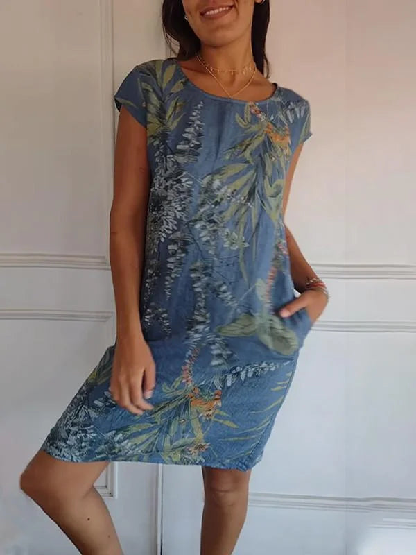 Britt – Kleid mit Muster und rundem Kragen