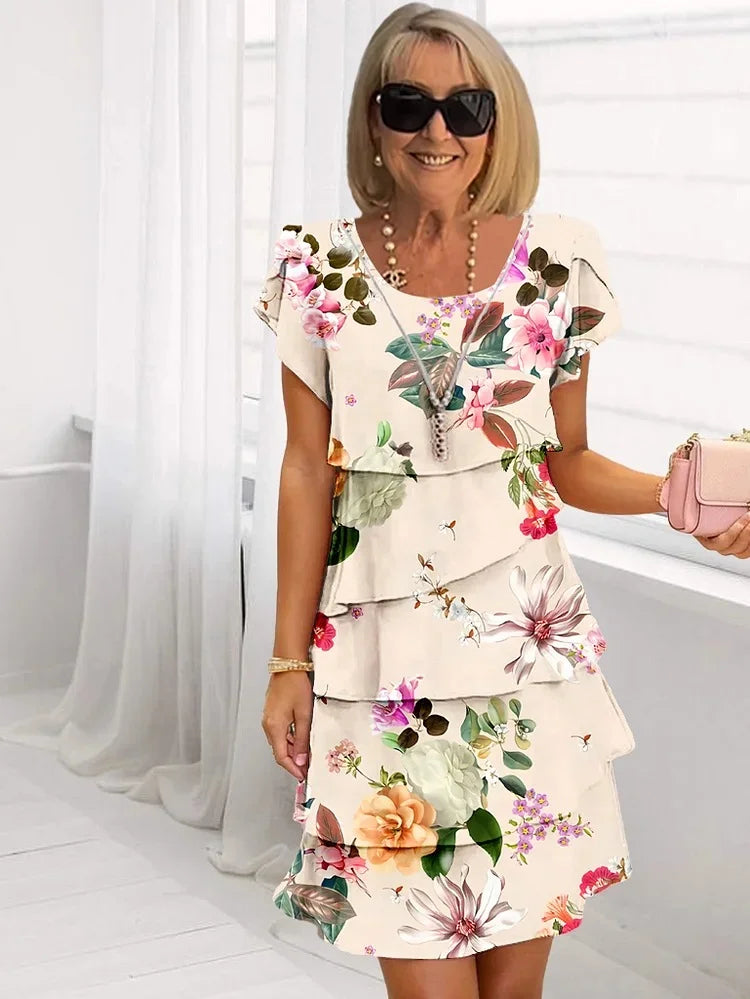 Cersei - Blumen-Minikleid mit Volants Leicht & Weiblich