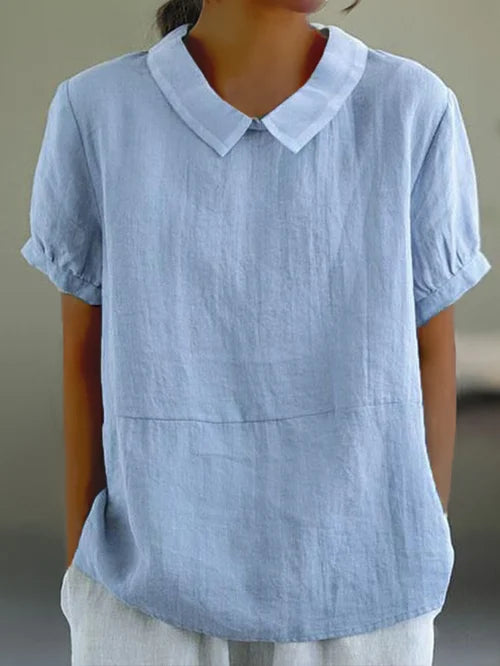 Amalie - Locker Geschnittene Bluse mit Kragen