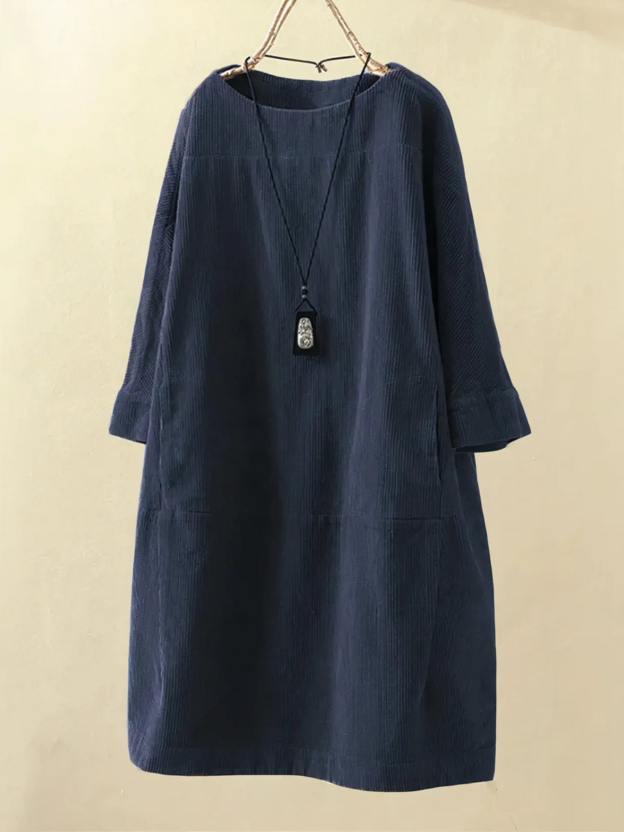 Emily – Lässiges Cord-Kleid im Tunika-Stil
