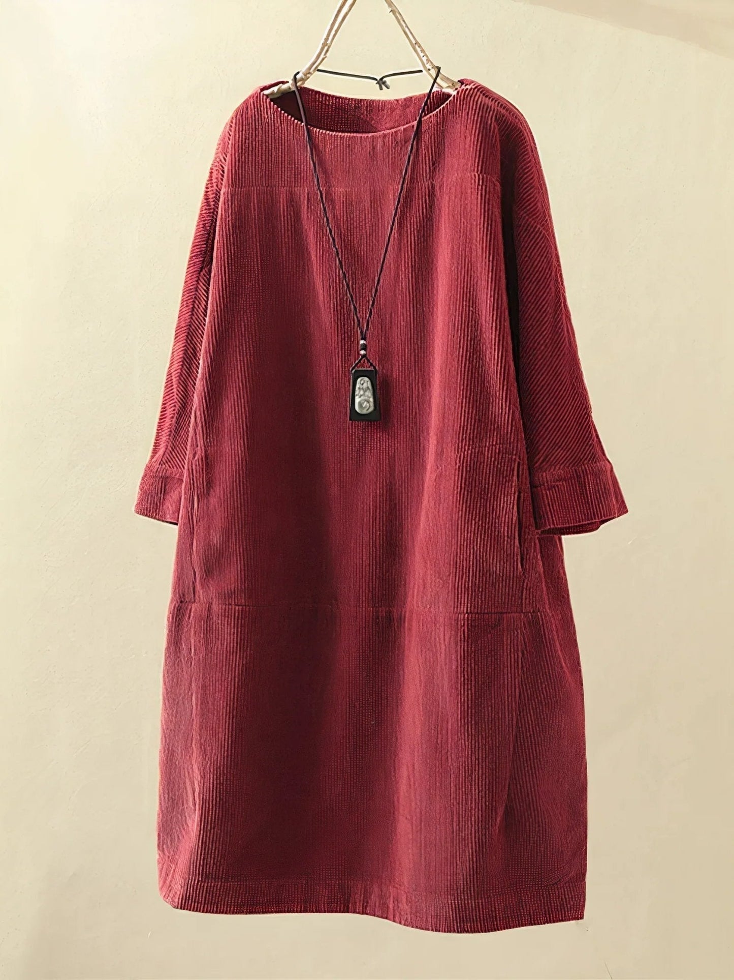 Emily – Lässiges Cord-Kleid im Tunika-Stil