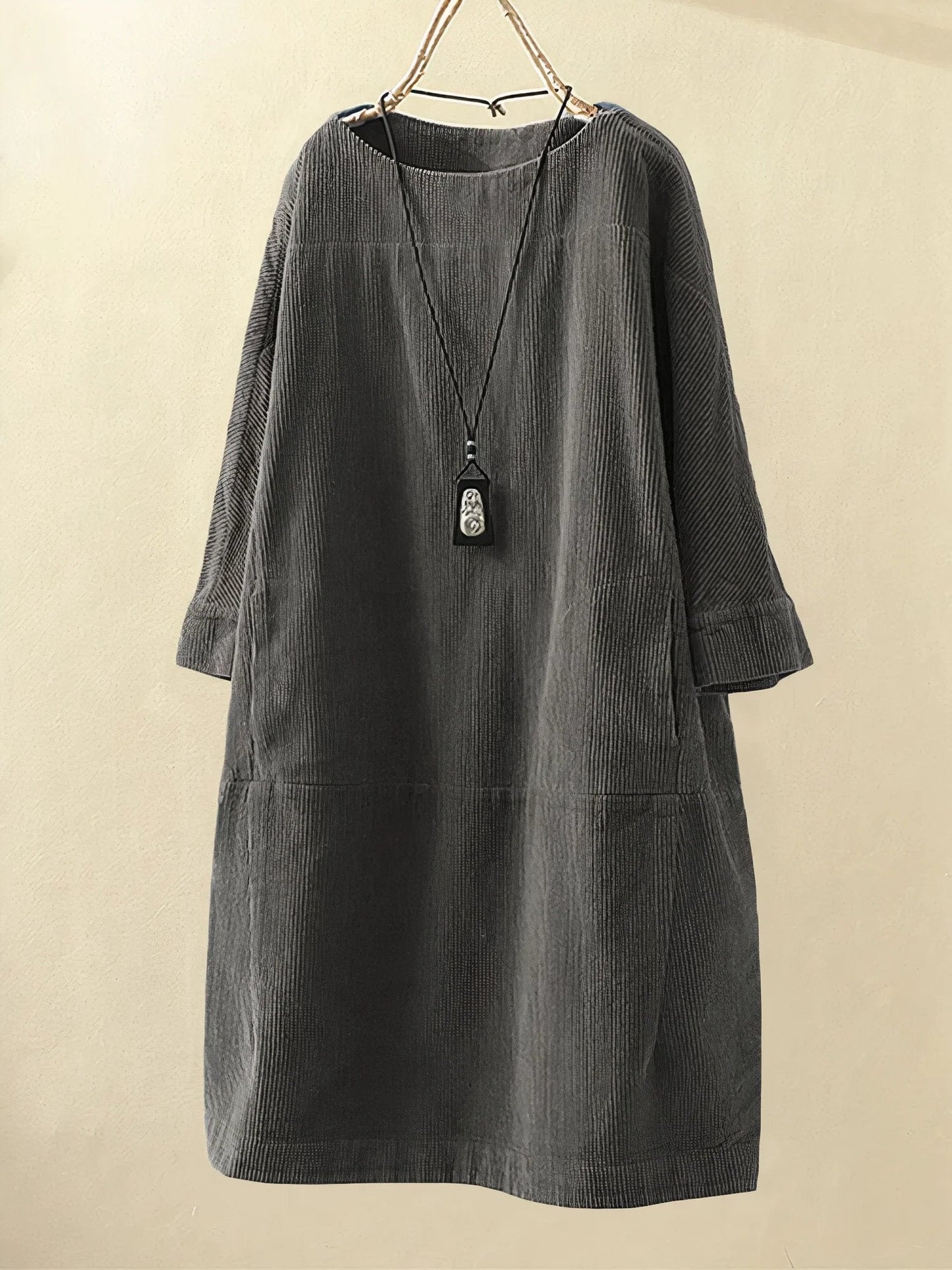 Emily – Lässiges Cord-Kleid im Tunika-Stil