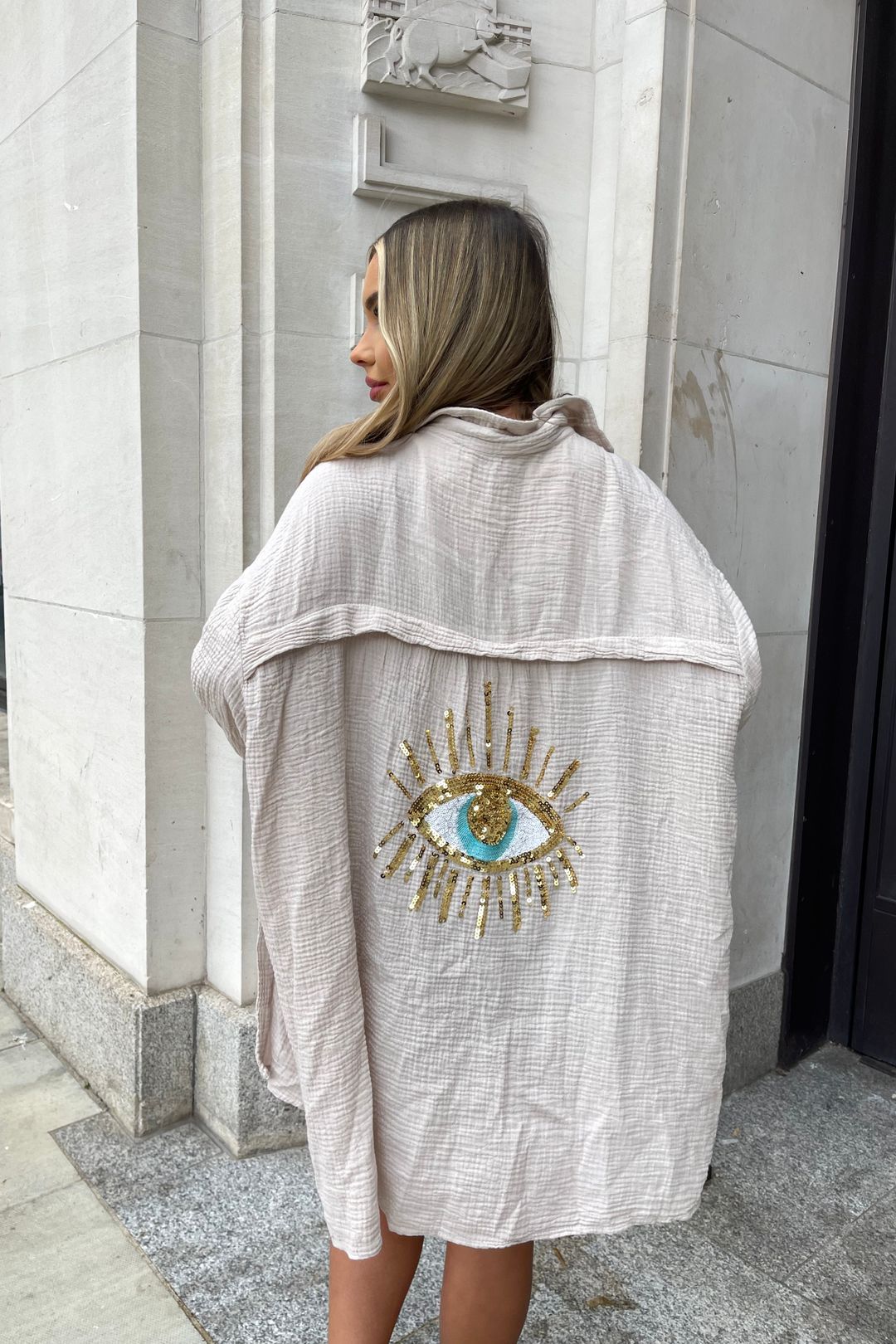 Giada – Bestickter Oversize-Kimono
