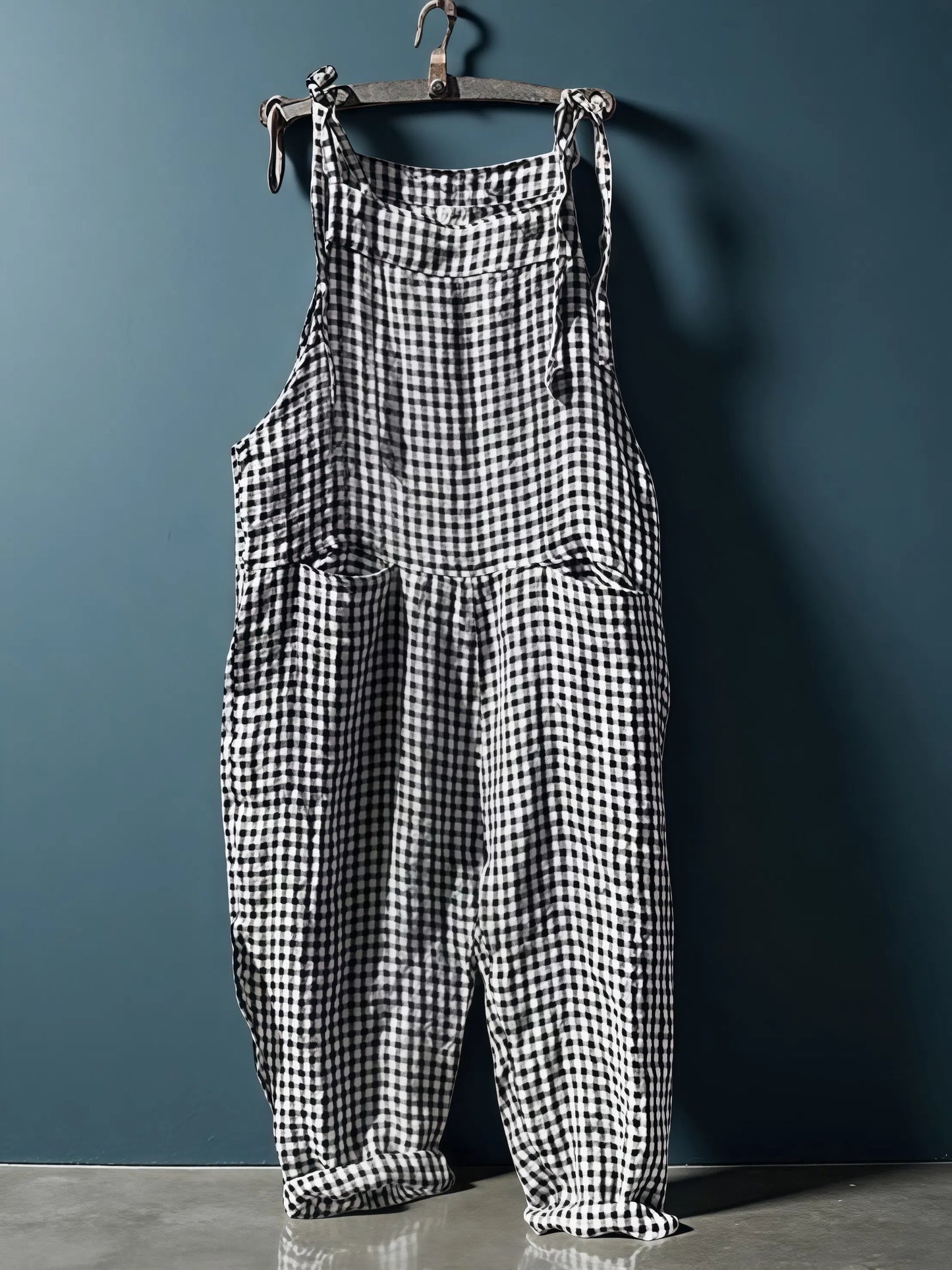 Alyssa - Gestreifter Damen-Overall mit weitem Bein
