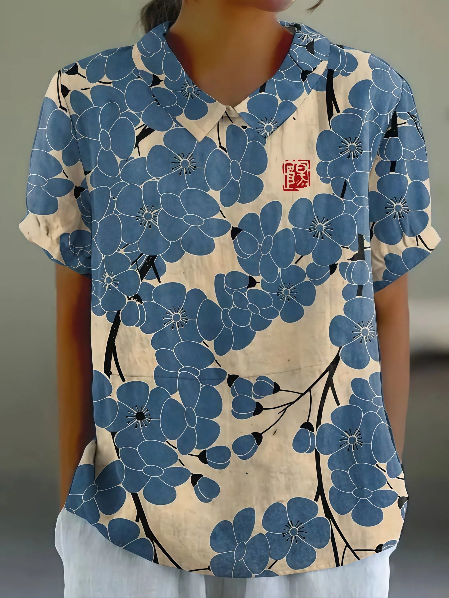 Alejandra - Lockeres Hemd mit Blumenmuster