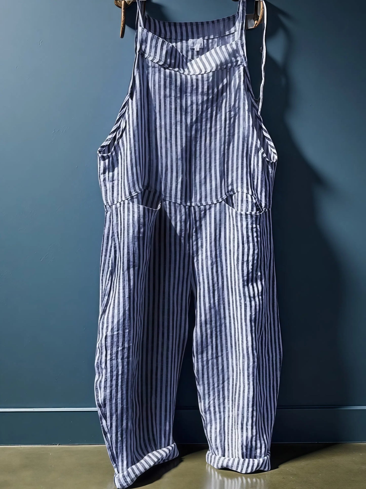 Alyssa - Gestreifter Damen-Overall mit weitem Bein