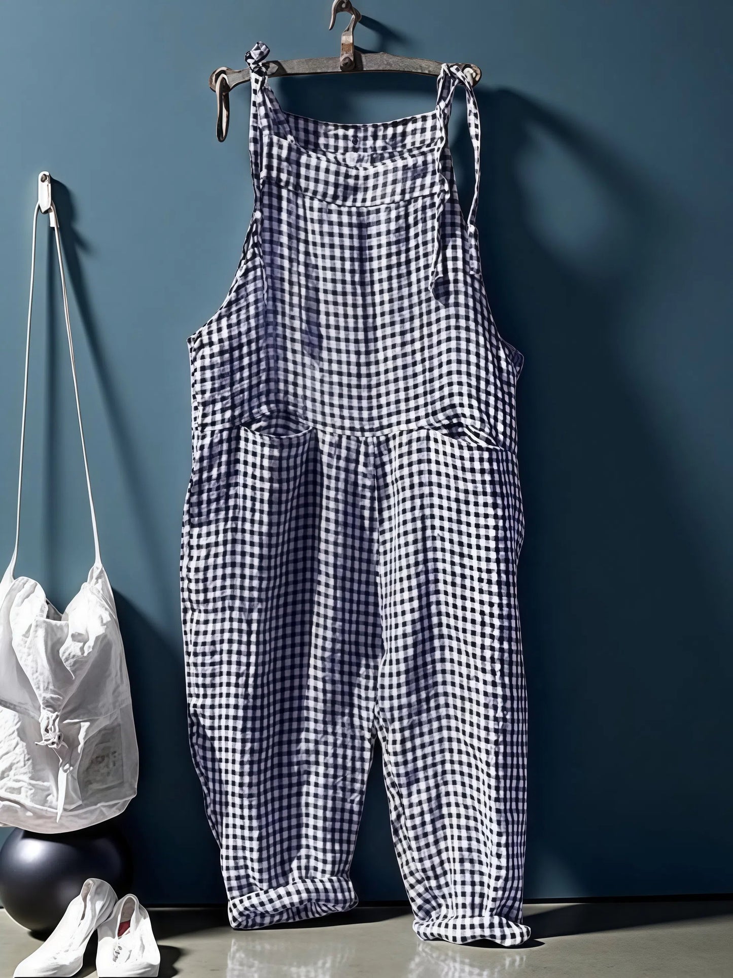 Alyssa - Gestreifter Damen-Overall mit weitem Bein