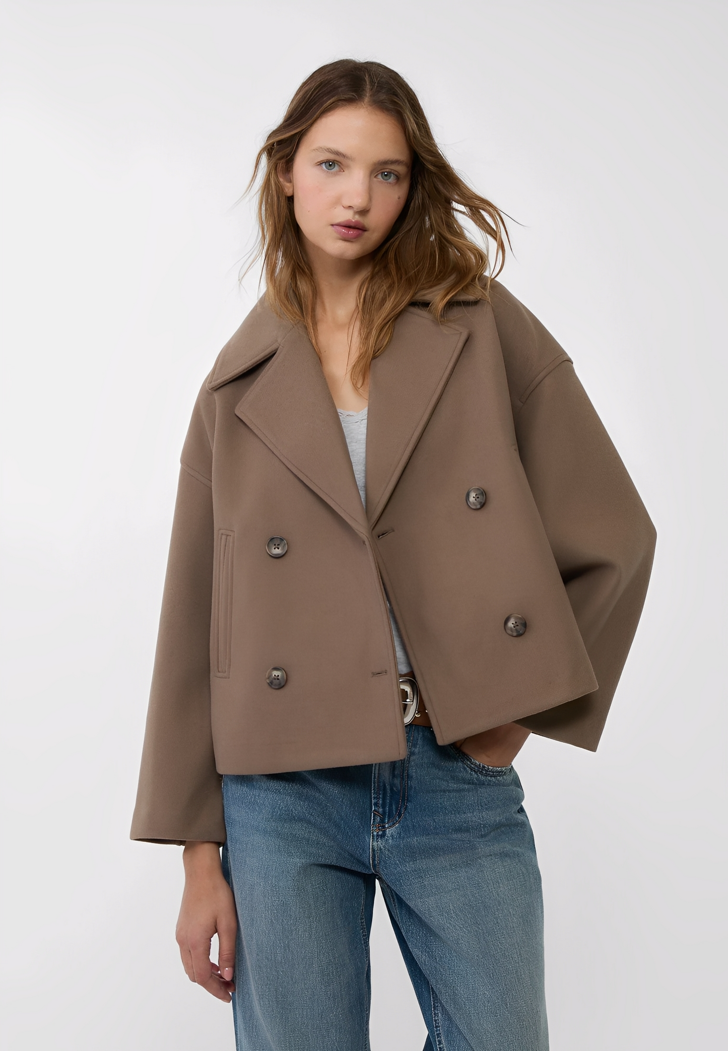 Claire – Modische Kurze Zweireihige Jacke