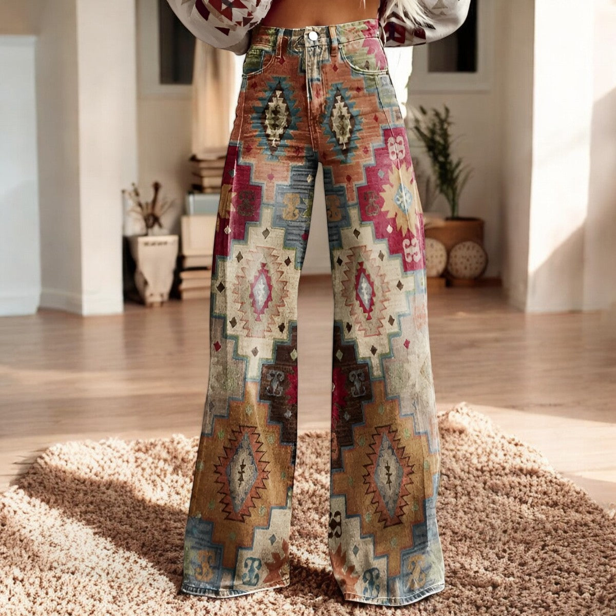 Hannah – Weit Geschnittene Hose mit Blumenprint