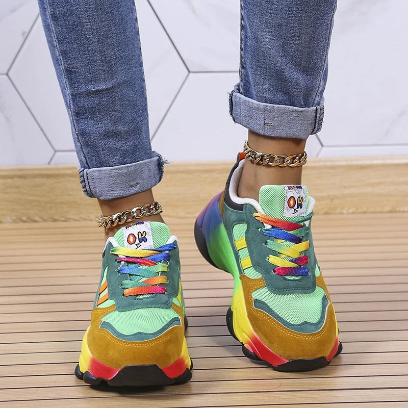 Jolie - Bunte Sneakers mit dicker Sohle für Damen