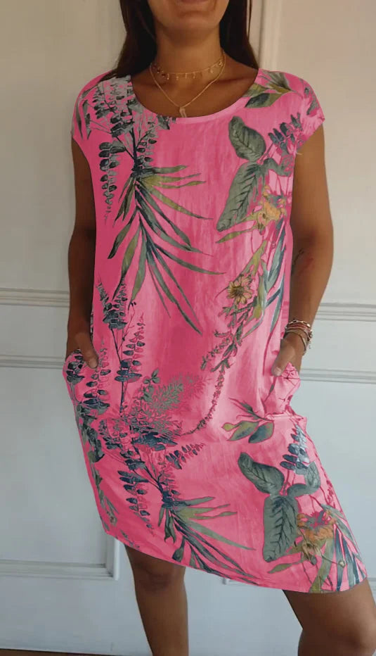 Britt – Kleid mit Muster und rundem Kragen
