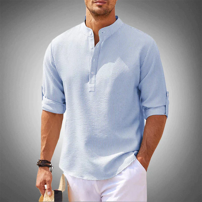 Michael - Herren Bequemes Henley Hemd Leicht & Luftdurchlässig