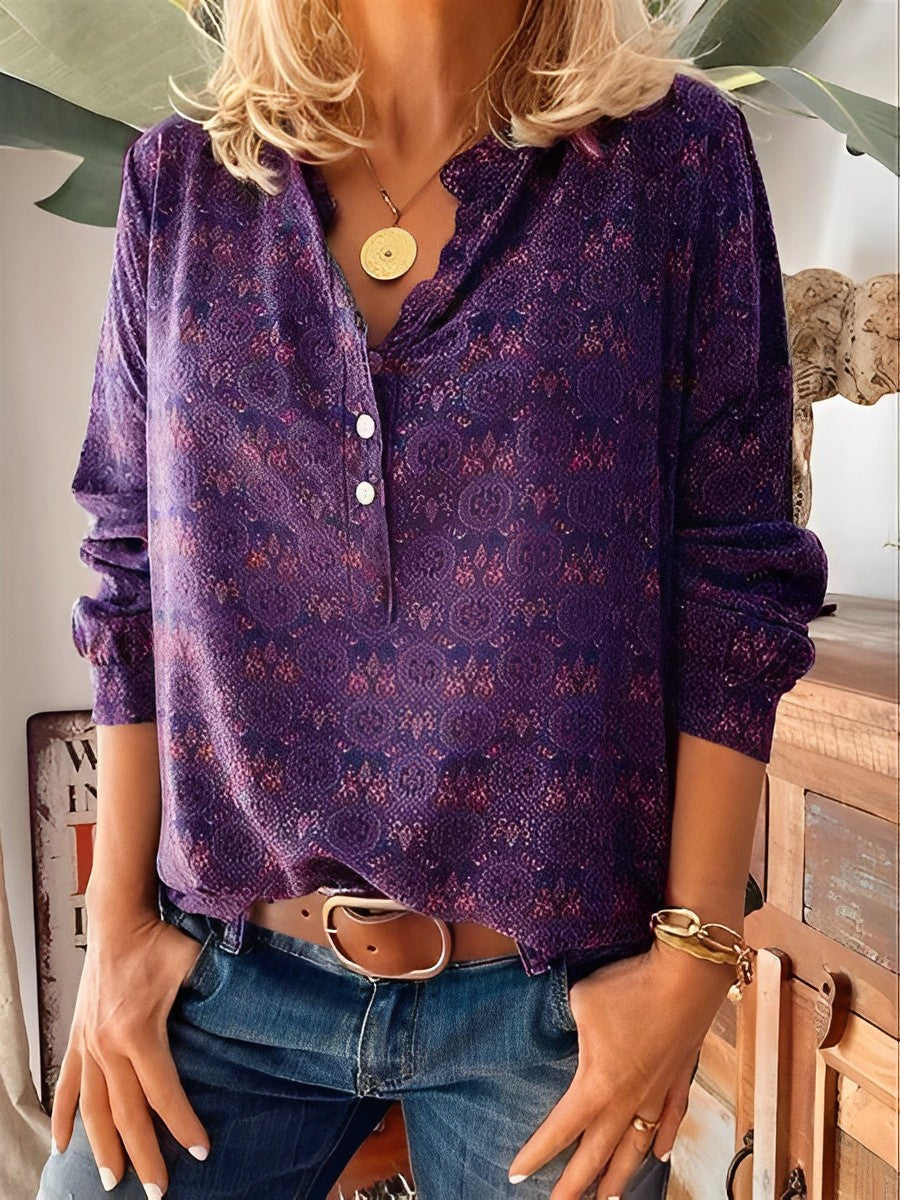 Bellamy - Klassische bedruckte Bluse für Damen