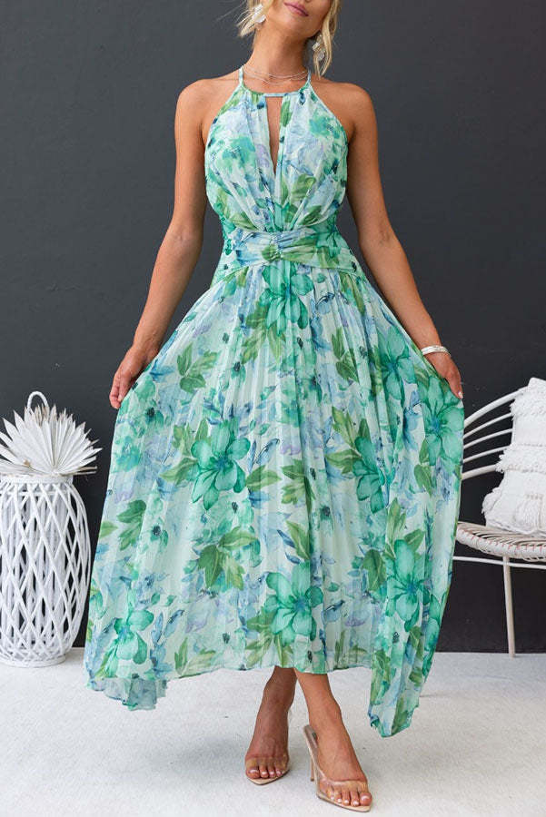 Jinora - Vielfältiges knielanges Kleid mit Blumenmuster