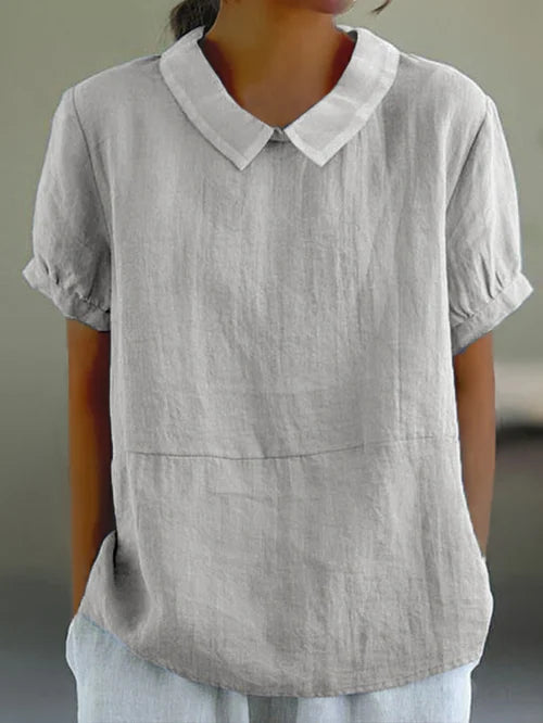 Amalie - Locker Geschnittene Bluse mit Kragen
