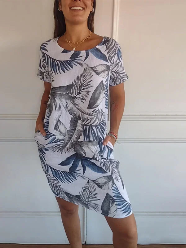 Britt – Kleid mit Muster und rundem Kragen