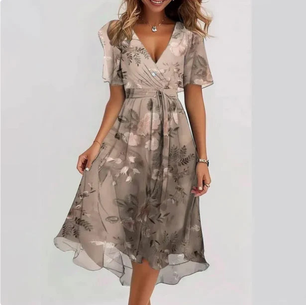 Annegret - Frauen V-Ausschnitt Kleid
