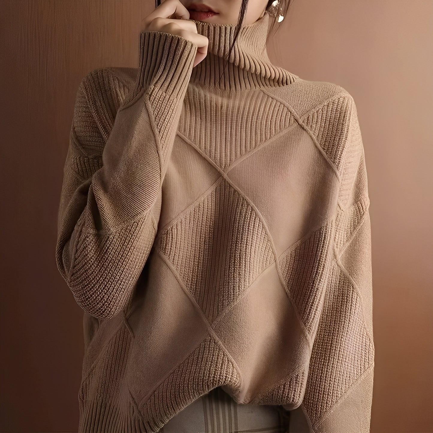 Lyndsea - Lockerer Rollkragenpullover für Damen