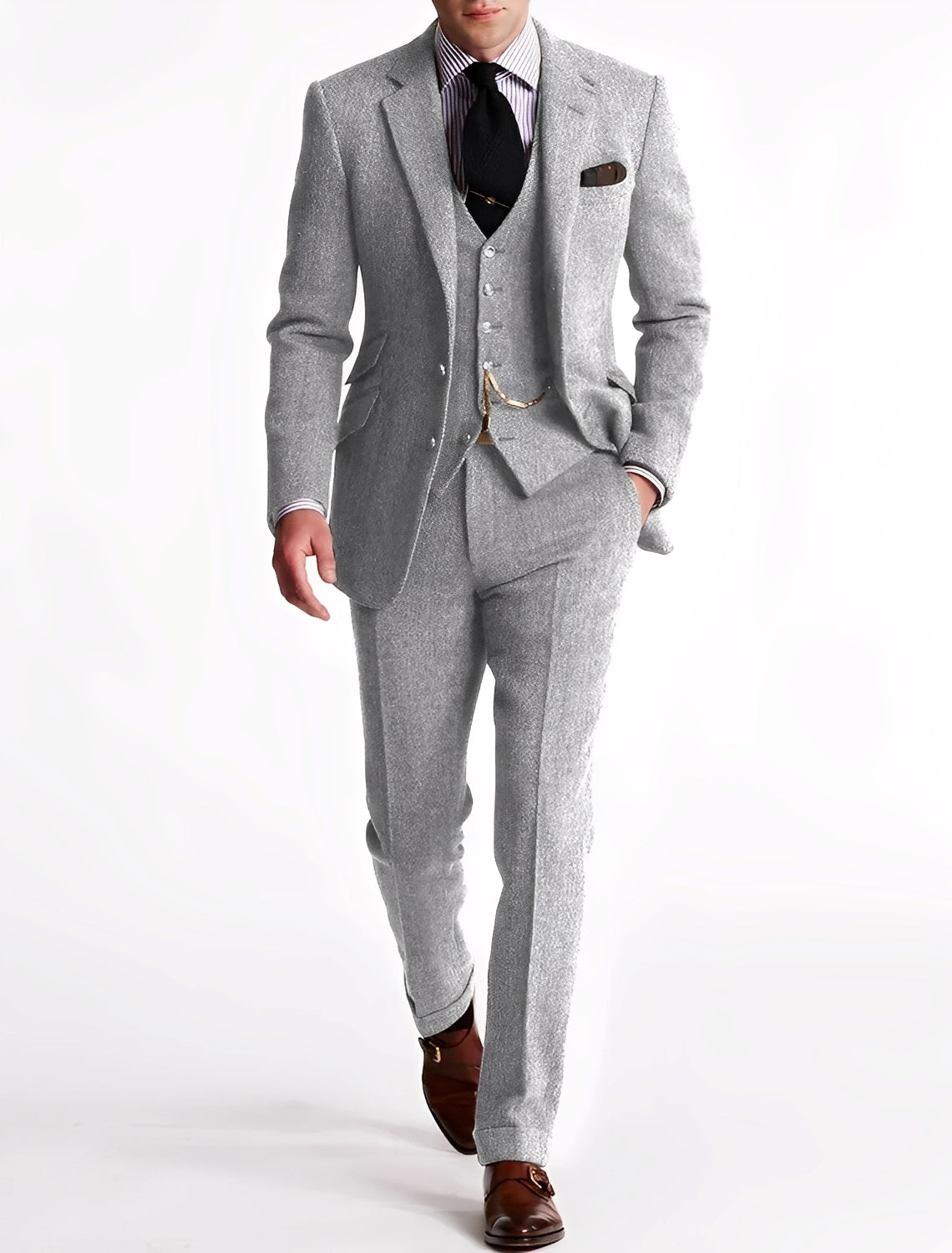 Desmond - Formeller dreiteiliger Tweed-Smoking für Herren