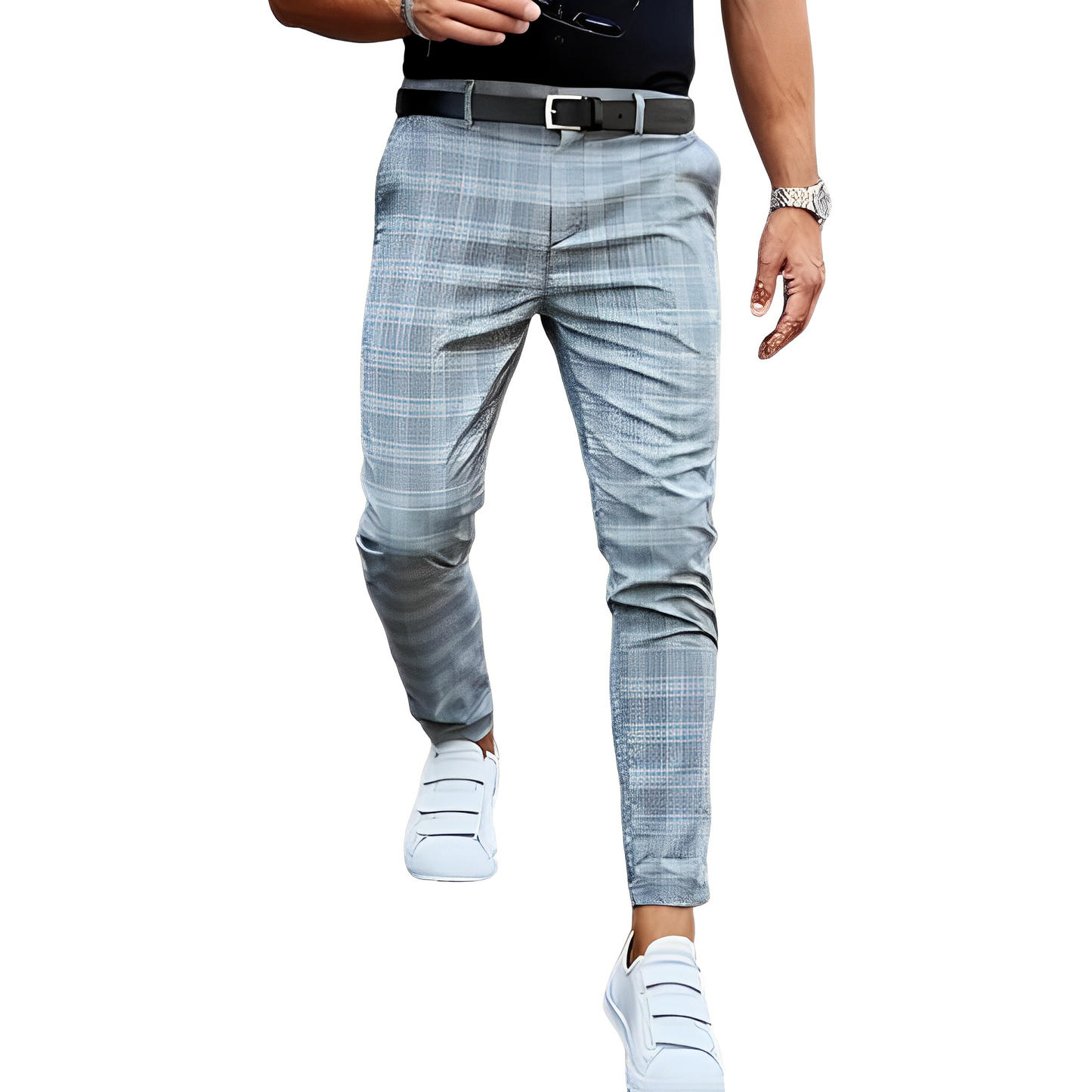 Deacon - Lässige Slim-Fit-Hose mit Karomuster für Herren