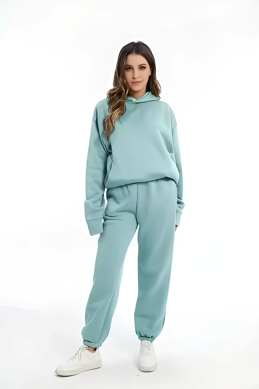 Adelia – Unifarbenes Hoodie-Set