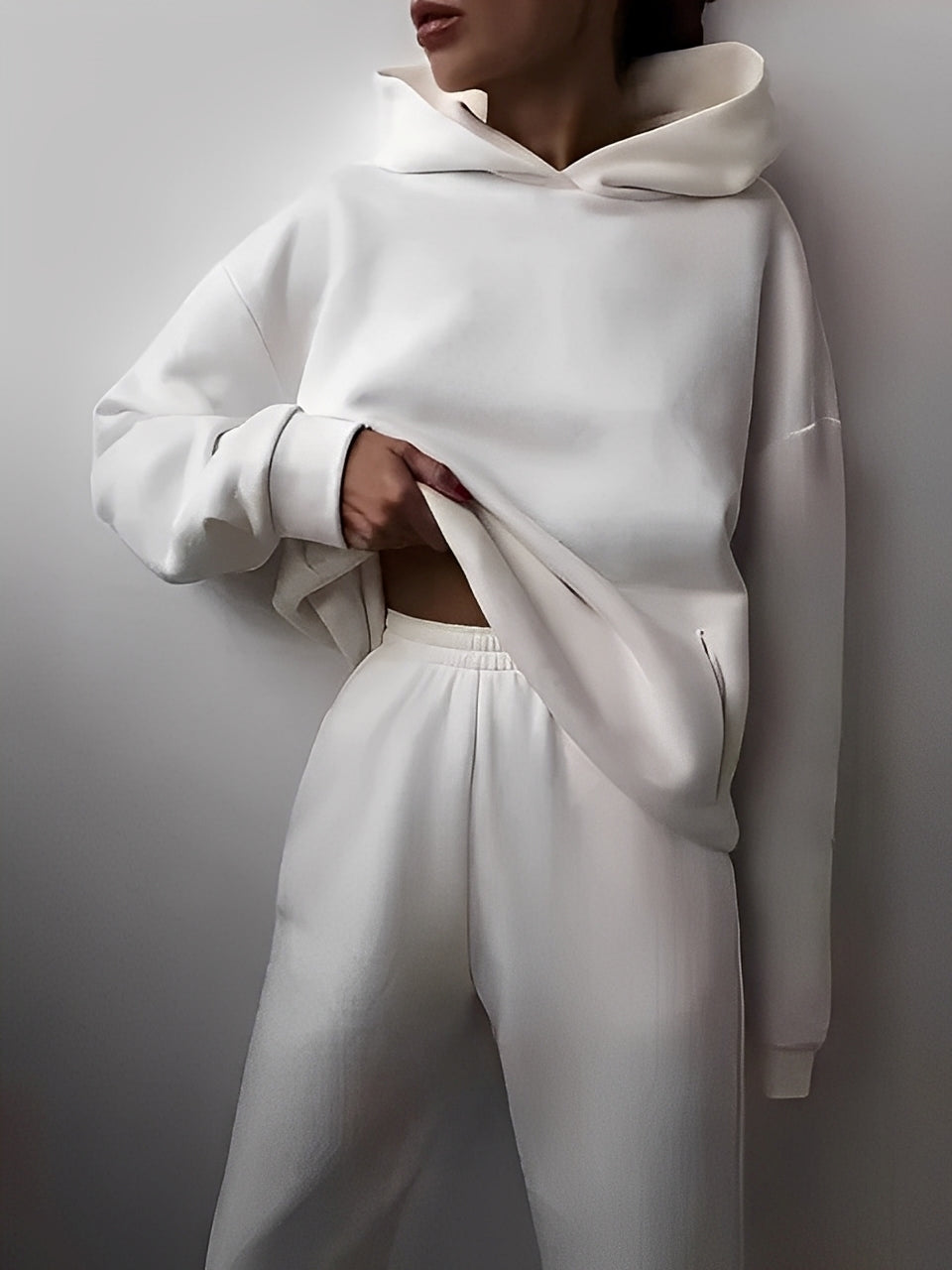 Adelia – Unifarbenes Hoodie-Set