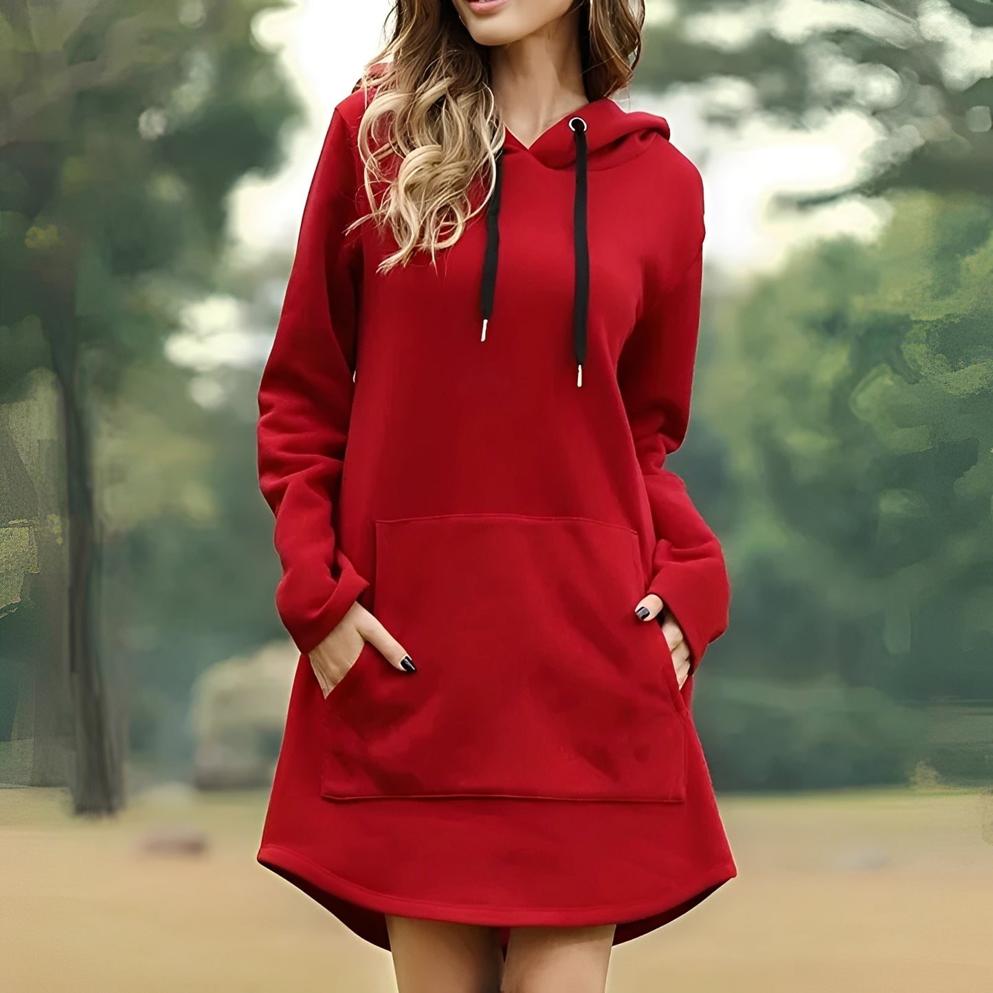 Lorraine - Lässiges langes Kapuzenkleid für Damen