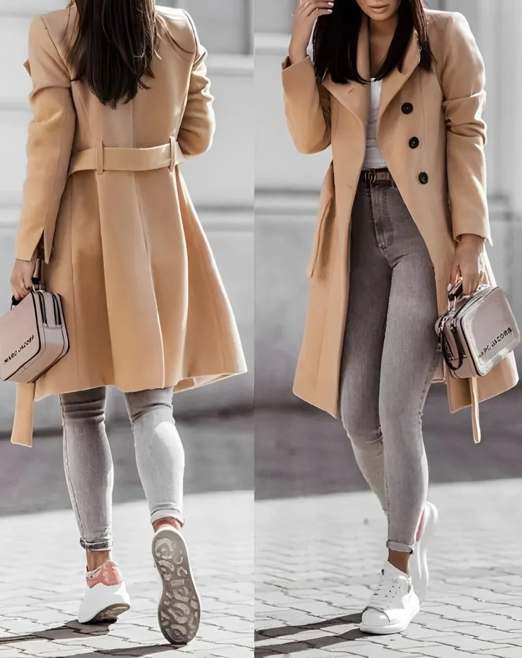 Deena - Eleganter, bequemer Wollmantel für Damen