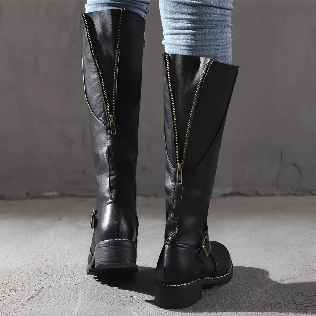 Shirlee - Elegante hohe Stiefel mit Schnalle für Frauen