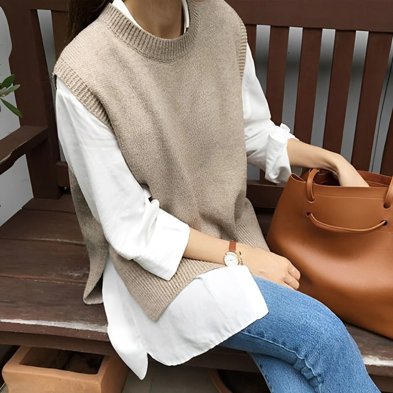 Emmeline - Stilvolle, locker sitzende Strickweste für Damen