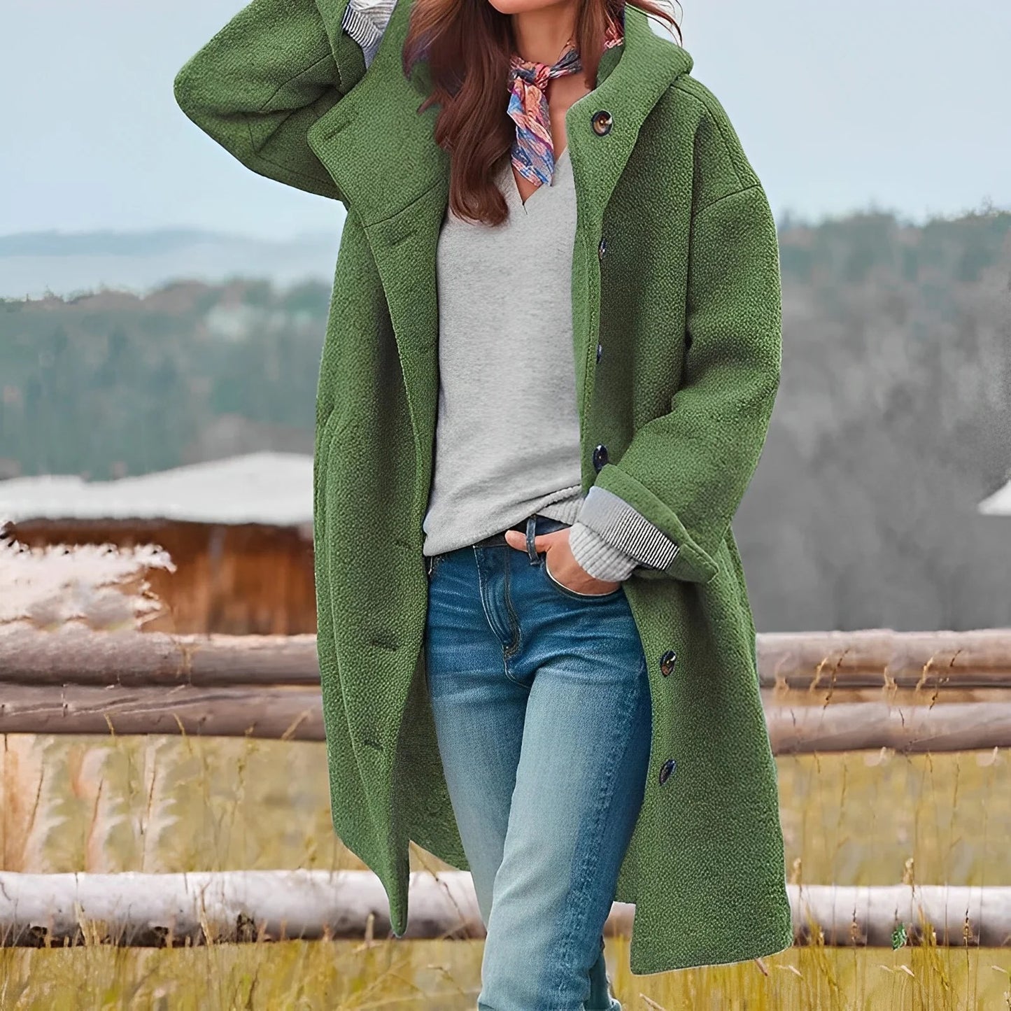 Charmaine - Stilvoller, warmer Langmantel für Damen